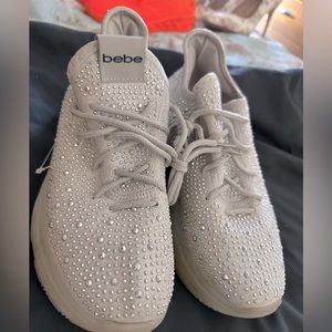 Leyla silver sneakers brand bebe size 8.5